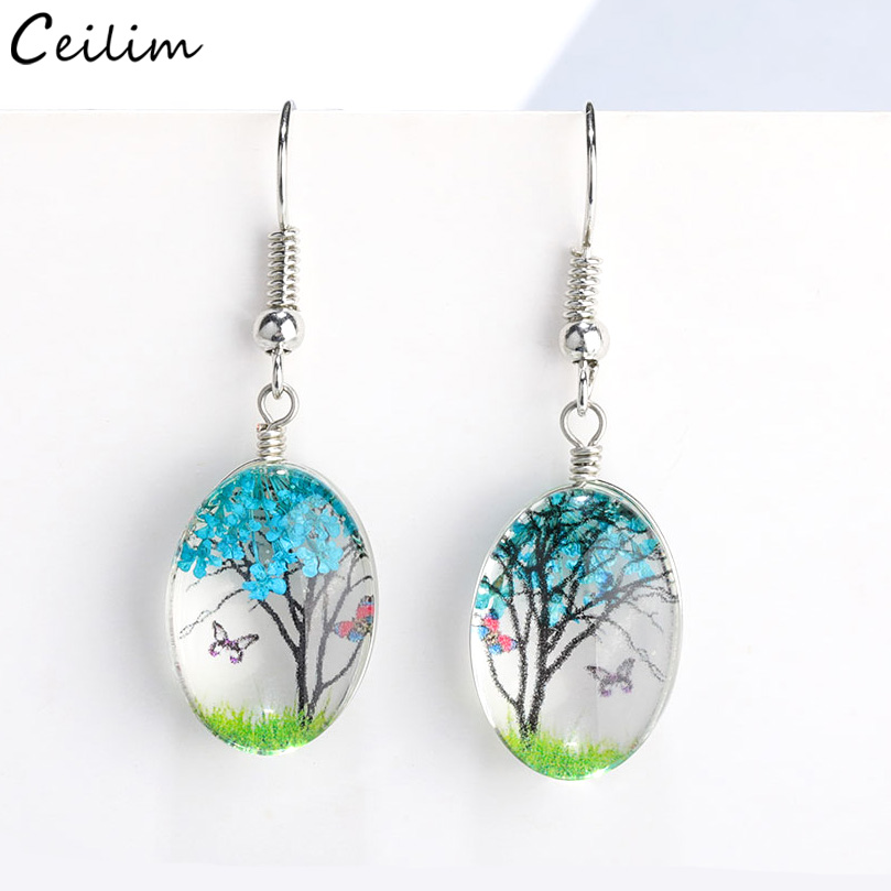 Dried Flower Bulk - Boucles d'oreilles pendantes en forme de
