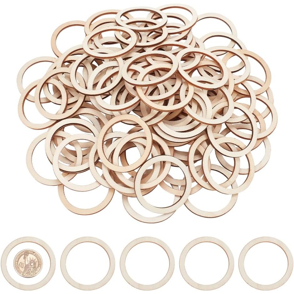 Wood Ring Blank - Ornements de cercles en forme d'anneaux