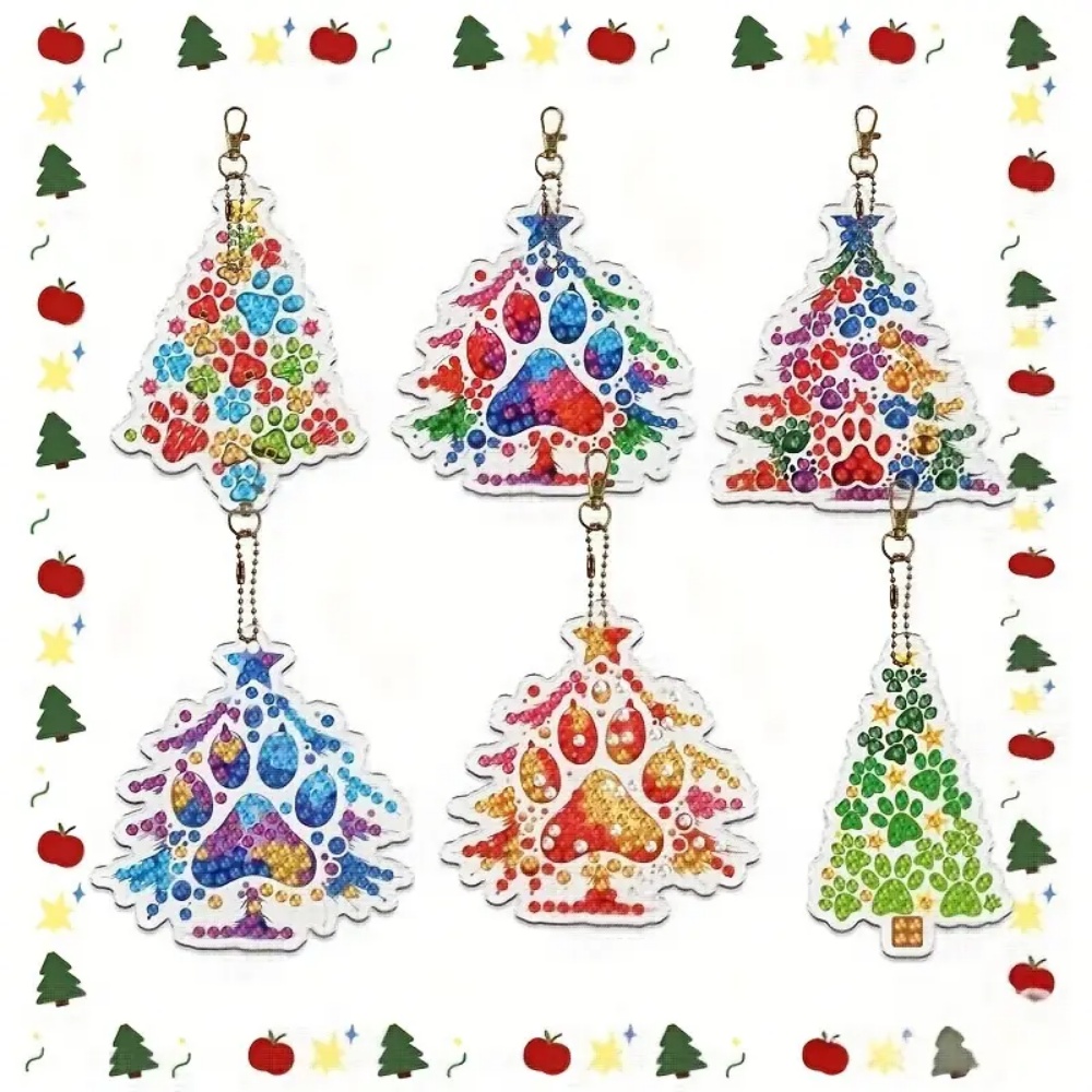 Resin Craft For Beginners - Lot de 6 porte-clés de Noël