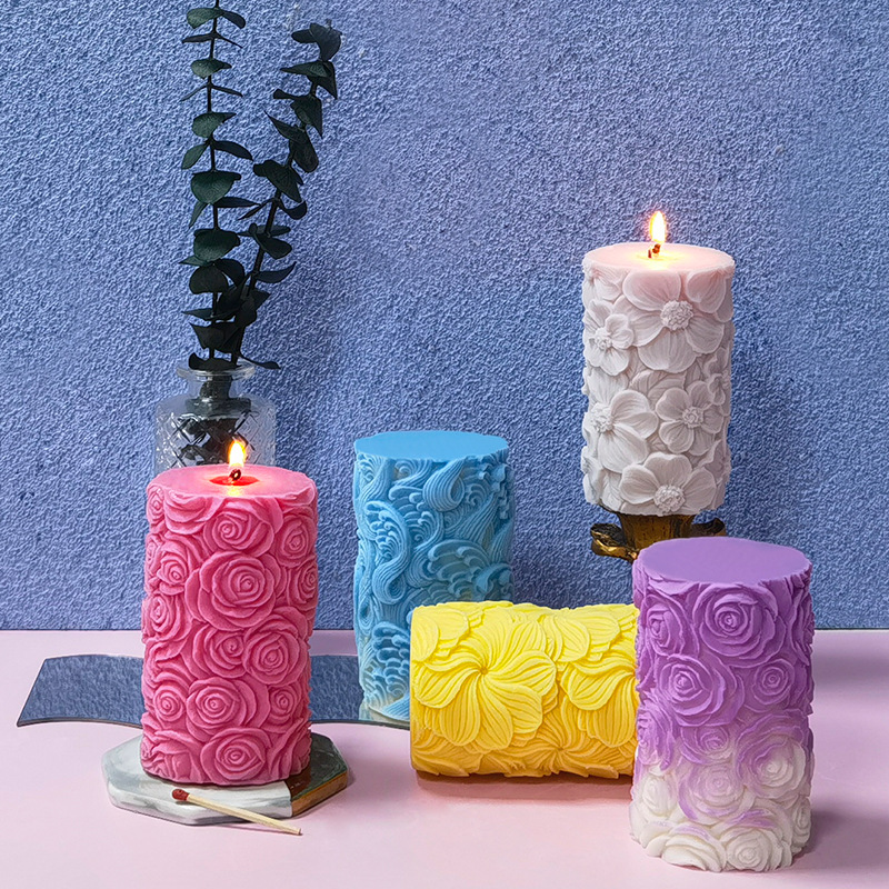 Resin Ocean Wave Mold - Moule en silicone cylindrique pour bougie