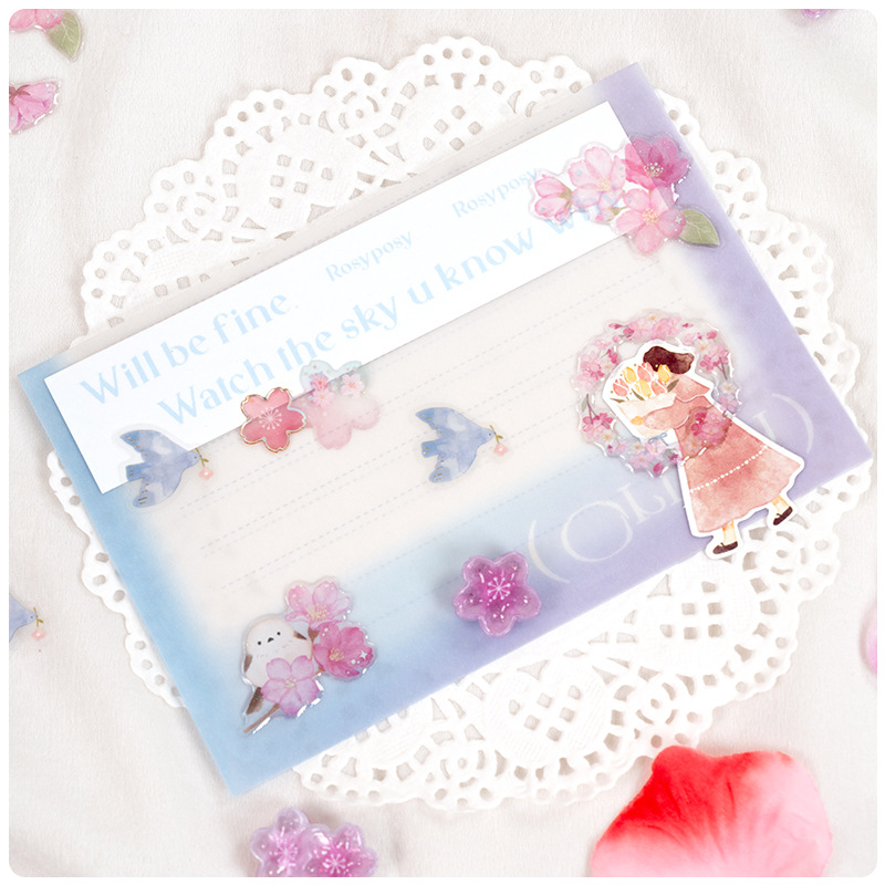 Resin Craft Material - Autocollants 3D en cristal Sakura de