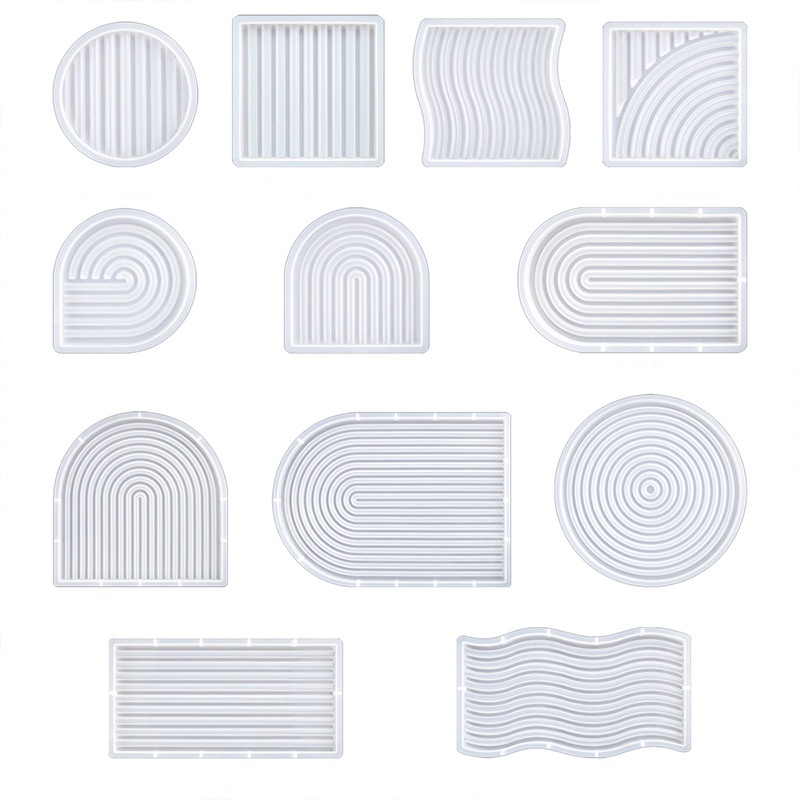 Silicone Mold Tray - Moule de plateau ondulé rayé pour