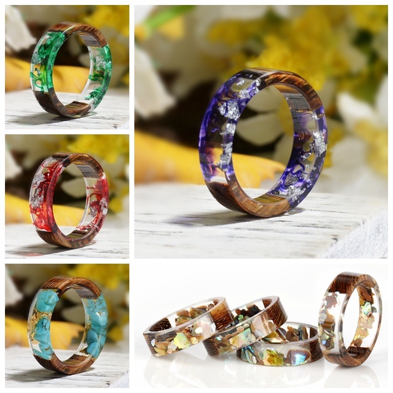 Dried Flower Bulk - Bague créative en résine de bois