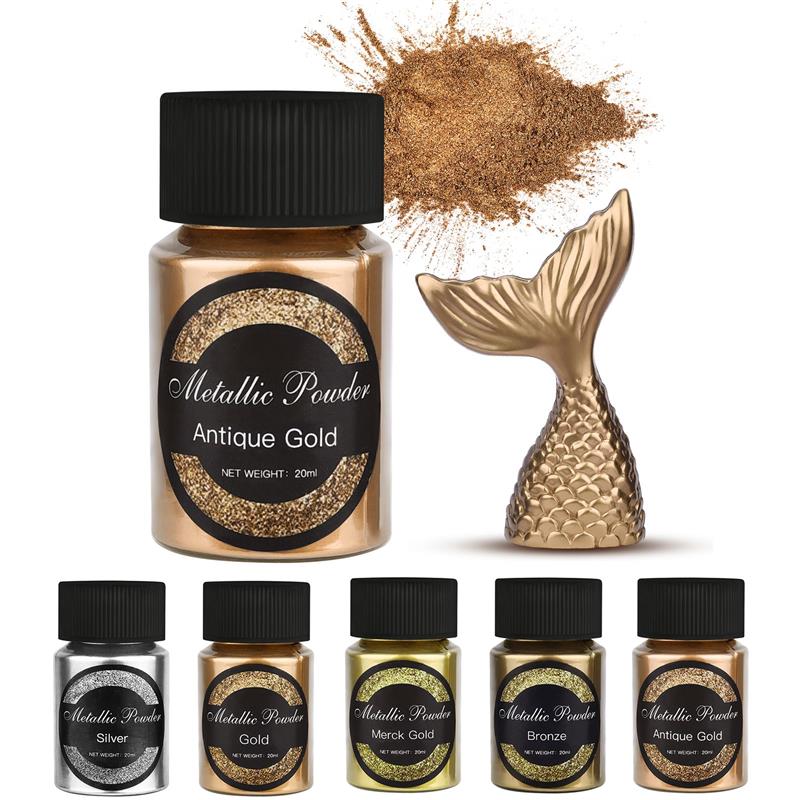 Resin Pigment Set - 20 Ml miroitant métallique or argent