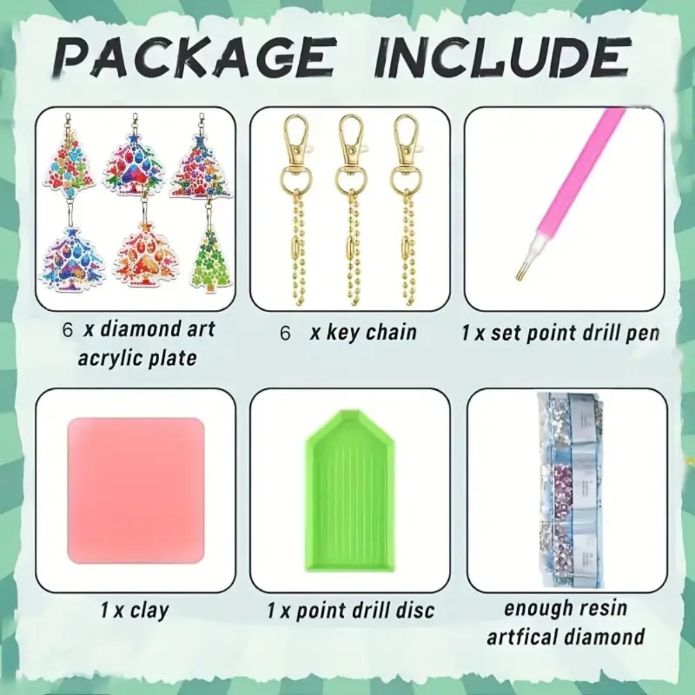 Lot de 6 porte-clés de Noël à  - Resin Craft For Beginners avis et prix