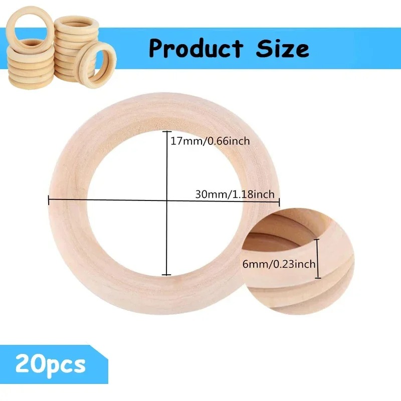 20 pièces de cercles en bois n - Wood Ring Blank avis et prix
