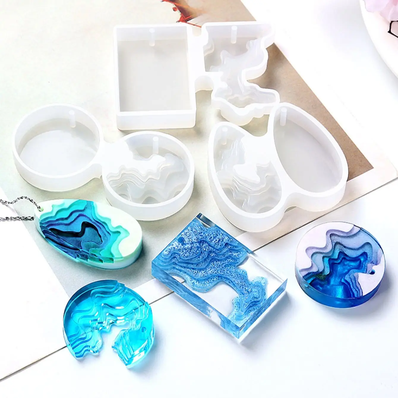 Goutte d'eau ronde faite à la  - Resin Ocean Wave Mold avis et prix