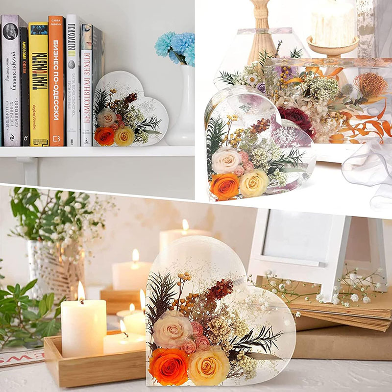 Grand cœur en résine époxy, mo - Flower Preservation Resin avis et prix