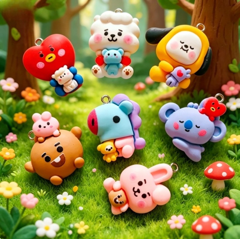 Breloques en résine BT21, 7 pi - Resin Crafts Diy avis et prix