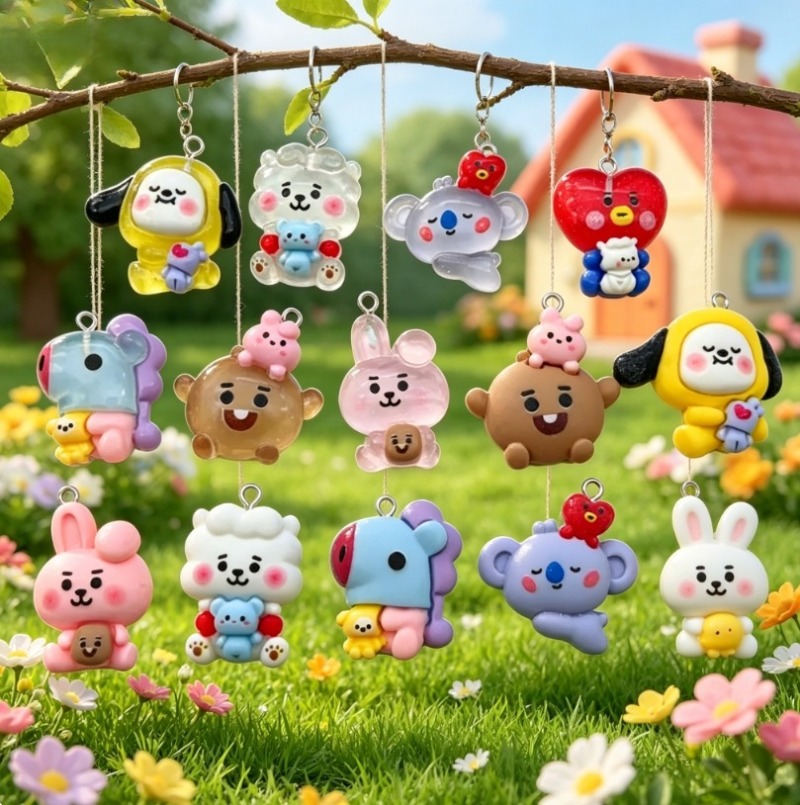 Breloques en résine BT21, 7 pi - Resin Crafts Diy avis et prix
