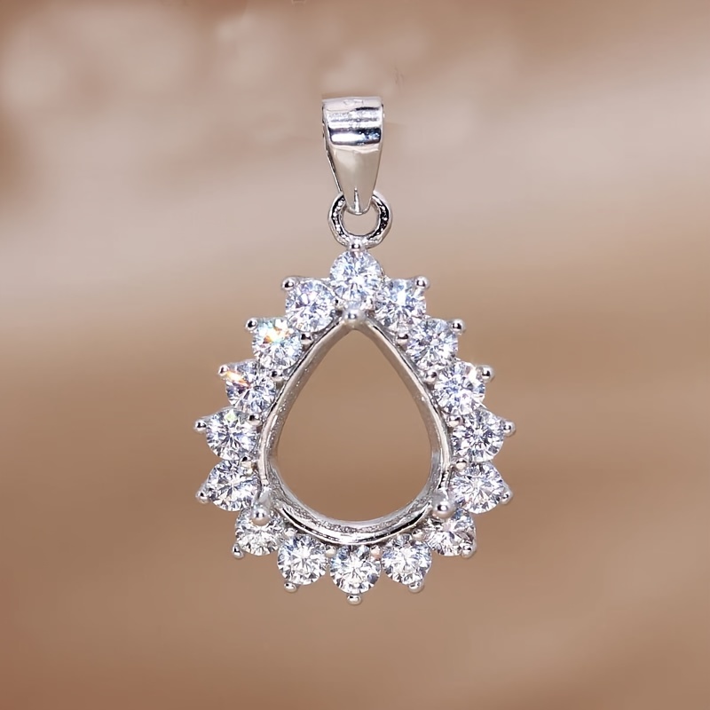 1pc Rose doré argenté larme po - Bezels Set Pendant avis et prix