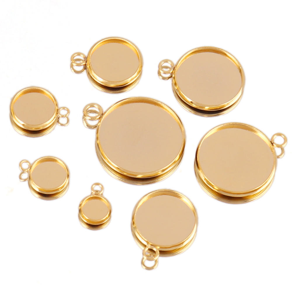 Cabochon en acier inoxydable 4 - Bezels Set Pendant avis et prix