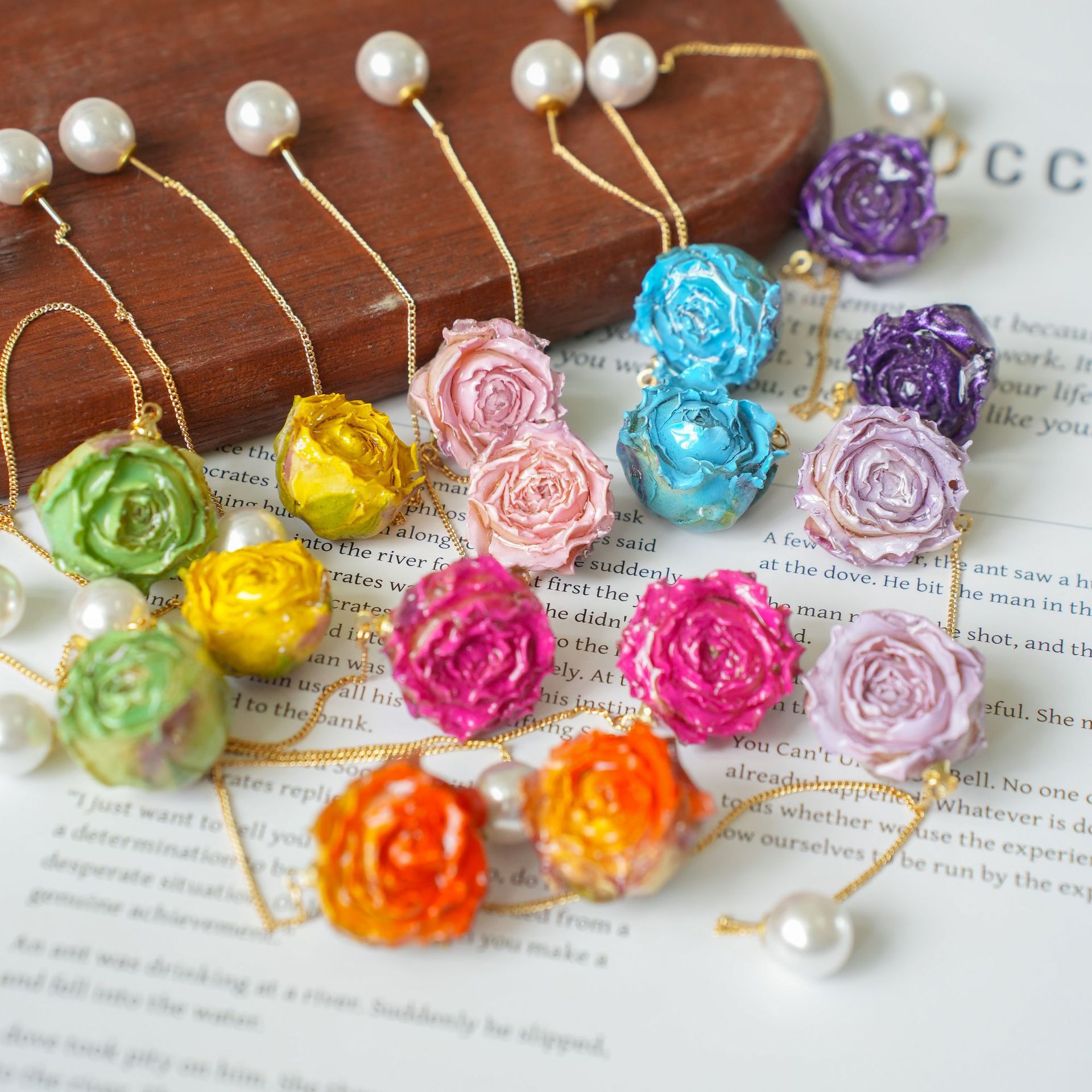 Boucles d'oreilles longues élé - Flower Preservation Resin avis et prix