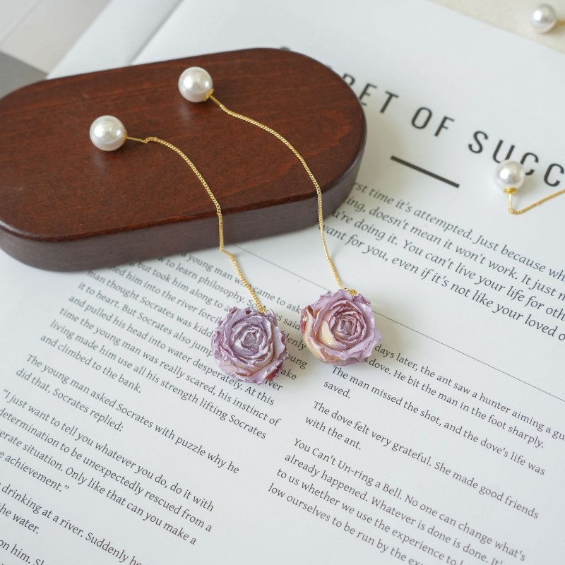 Boucles d'oreilles longues élé - Flower Preservation Resin avis et prix